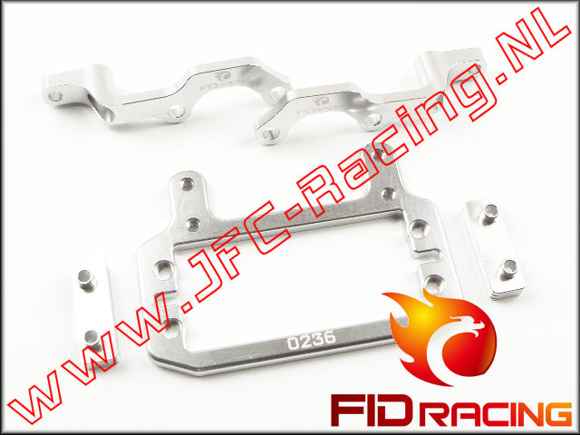 FID 002SSILVER, FID Racing Remservo / Differentieelbok Verbindings Set (LOSI 5ive / Mini WRC)(Aluminium)(<FONT COLOR=808080>Silver</FONT>) 1st.